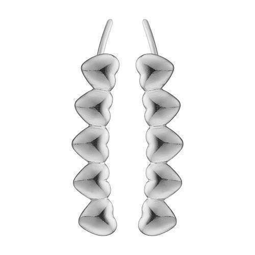 Image of Christina Collect 925 sterling sølv Long Hearts Smukke ørehængere, findes også i forgyldt, model 672-S01